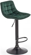 Taborety i hokery - Halmar Hoker barowy welurowy H95 ciemny zielony - z regulacją wysokości - miniaturka - grafika 1