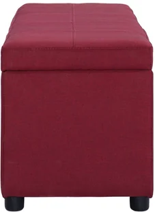 vidaXL Ławka ze schowkiem, 116 cm, czerwone wino, poliester vidaXL - Ławki do przedpokoju - miniaturka - grafika 5