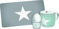 Serwisy obiadowe - infinite by GEDA LABELS (INFKH) Infinite by GEDA LABELS (infkh) 13995 zestaw śniadaniowy """"""""duża gwiazda"""""""", 3-częściowy, kieliszek do jajka, melamina, turkusowy/szary, 23,5 x 9,5 x 14,5 cm 13995 - miniaturka - grafika 1