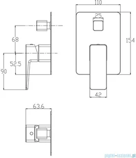 Omnires Parma zestaw podtynkowy natryskowy czarny SYSPM10BL W magazynie) - Baterie podtynkowe - miniaturka - grafika 2