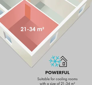 Klarstein Metrobreeze New York Smart 7k, klimatyzator przenośny, 7000 BTU/2,1 kW, klasa efektywności energetycznej A, pilot zdalnego sterowania DXJ2-MtrbrzNYSmrt7KW - Klimatyzatory - miniaturka - grafika 6