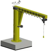 Wyposażenie gospodarstwa rolnego - 339 Żuraw słupowy obrotowy z wciągnikiem łańcuchowy elektrycznym zintegrowany z wózkiem pchanym udźwig 500 kg wysięg 6000 mm wysokość podnoszenia 3000 mm) 33977704 77704-uniw - miniaturka - grafika 1