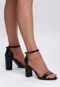 Sandały damskie - Renee Czarne Sandały Bargaining - miniaturka - grafika 1