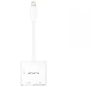 ADATA ai910 MFI certyfikowane 3 trójdrożny przenieść na Lightning Card Reader z dwóch gniazd SD/microSD miejsca na iOS iPad, iPhone, Mac i PC  biały ALRAI910CWH - Czytniki kart pamięci - miniaturka - grafika 2