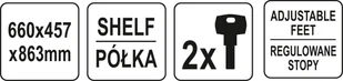 YATO SZAFKA SERWISOWA BAZOWA 2 DRZWI WYMIARY SZAFKI 660 X 457 X 863mm YT-08934 - Pozostałe wyposażenie warsztatu - miniaturka - grafika 7