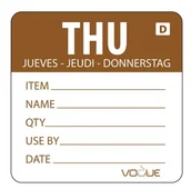 Opakowania gastronomiczne - Vogue Naklejka "czwartek" rozpuszczalna | brązowa | 250 szt. GH354 - miniaturka - grafika 1