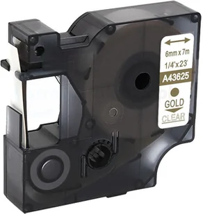 Dymo Taśma do D1 43625 6/7 Przeźroczysta/Złoty - Papier do drukarek - miniaturka - grafika 2