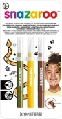 Przybory szkolne - Snazaroo Farby do twarzy w pędzelku 3x2ml Jungle 1180143(zielony żółty brąz) - miniaturka - grafika 1