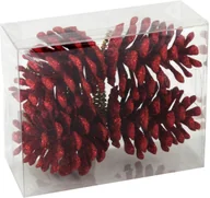 Pozostałe akcesoria świąteczne - GardenPlus+ Szyszka czerwona 5 cm kpl. 4 szt. GIF8427 - miniaturka - grafika 1
