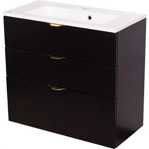 Czarna szafka łazienkowa z umywalką 80/3 cm Victa VIC-C-U80/39/3 + KIDDY80 - Szafki łazienkowe Czarna szafka łazienkowa z umywalką 80/3 cm Victa VIC-C-U80/39/3 + KIDDY80 - Szafki łazienkowe - miniaturka - grafika 1