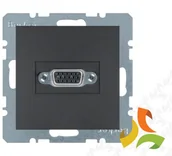Gniazdka elektryczne - Hager BERKER B.KWADRAT Gniazdo multimedialne VGA z zaciskami śrubowymi antracyt mat 3315411606 3315411606/HAG - miniaturka - grafika 1