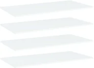 Meble modułowe i akcesoria - vidaXL Półki na książki, 4 szt., białe, 80x20x1,5 cm, płyta wiórowa - miniaturka - grafika 1