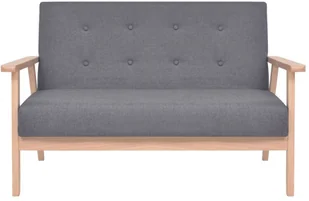 vidaXL Zestaw wypoczynkowy, 2 szt., tkanina, ciemnoszary - Komplety wypoczynkowe - miniaturka - grafika 4