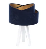 Lampy stojące - ImoLight Lampka stołowa mini-trójnóg biały Awena Granatowo-złota - miniaturka - grafika 1