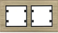 Klawisze i ramki - Hager LUMINA-PASSION-Ramka-2-krotna-pozioma-aluminium-mosiądz WL9224 - miniaturka - grafika 1