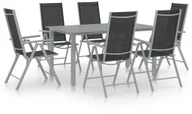 Meble ogrodowe - vidaXL 7-cz. zestaw mebli jadalnianych do ogrodu, aluminium 3070636 - miniaturka - grafika 1