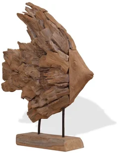 vidaXL Rzeźba ryby, drewno tekowe, 40 x 12 57 cm - Dekoracje domu - miniaturka - grafika 5