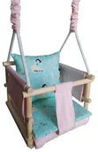 Leżaczki i huśtawki - Welwetowa huśtawka dla dziewczynki 5 wzorów W4-S54 - miniaturka - grafika 1