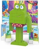 Klocki - B&B BIOBUDDI BiOBUDDi 0152 zestaw Swampies Ribby, biologiczne klocki do wtykania, kompatybilne z innymi markami, wyprodukowane z ekologicznego tworzywa sztucznego, 35 klocków, tło do gry i figurki z kartonu 0152 - miniaturka - grafika 1