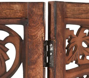 vidaXL vidaXL Parawan 3-panelowy, rzeźbiony, brązowy 120x165 cm, drewno mango - Parawany - miniaturka - grafika 19