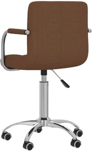 vidaXL Lumarko Obrotowe krzesło stołowe, brązowe, tapicerowane tkaniną 3087972 - Krzesła - miniaturka - grafika 5