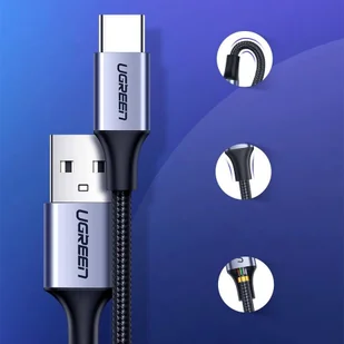 UGREEN kabel przewód USB - USB Typ C Quick Charge 3.0 3A 2m szary (60128) - Kable USB - miniaturka - grafika 5
