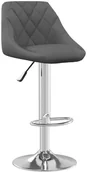 Taborety i hokery - vidaXL Stołek barowy, ciemnoszary, obity aksamitem - miniaturka - grafika 1