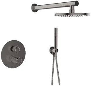 Laveo Laveo Pretto bateria natryskowa podtynkowa ścienna bez zestawu natryskowego grafit BAO 901P BAO 901P - Baterie podtynkowe - miniaturka - grafika 3