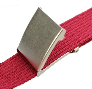 PolskaGalanteria.pl Pasek Parciany PolskaGalanteria Bawełniany PARCIAK 40 mm Z Klamrą Zatrzaskową Bordowy Szeroki - Paski - miniaturka - grafika 3