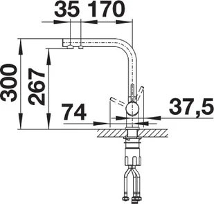 Blanco Bateria FONTAS II z filtrem wody 525227 - Baterie kuchenne - miniaturka - grafika 4