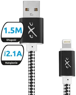eXc Kabel USB 2.0 eXc DIAMOND USB A(M) - Lightning 8-pin(M), 1,5m, czarno-szary 5901687937380 - Kable USB - miniaturka - grafika 2