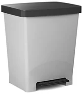 Kosze na śmieci - Tatay tatay 1104406 kosz na śmieci z pedałem tworzywo sztuczne szary 33,5 x 30 x 39 cm 1104406 - miniaturka - grafika 1