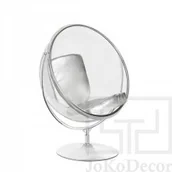 Fotele - King Home Fotel BUBBLE STAND 2 poduszka srebrna - akryl, chrom, ekoskóra JH-200-2.01W [11910015] - miniaturka - grafika 1