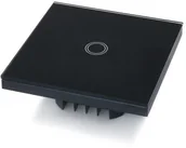 Wyłączniki światła i elektryczne - LUMENIX WŁACZNIK ŚCIENNY ŚWIATŁA BIANKA - DOTYKOWY SZKLANY POJEDYNCZY CZARNY SCHODOWY GŁÓWNY WS-BIANKA-17 - miniaturka - grafika 1