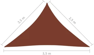 vidaXL Trójkątny żagiel ogrodowy, tkanina Oxford, 2,5x2,5x3,5 m vidaXL - Parasole ogrodowe - miniaturka - grafika 7
