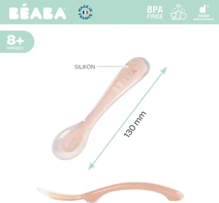 Beaba Łyżeczka silikonowa, 8m+, Pink - Sztućce dla dzieci - miniaturka - grafika 5