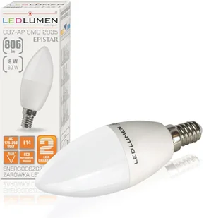 LEDlumen Żarówka LED CCD NW C37-AP, E14, 8 W, barwa biała neutralna - Żarówki LED - miniaturka - grafika 6