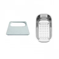 Suszarki do naczyń - Blanco Zestaw akcesoriów [DANA] deska z tworzywa 218796 + odsączarka stalowa - miniaturka - grafika 1