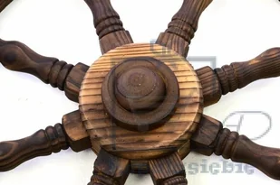 Garthen Koło sterowe drewniane Garth - stylowa rustykalna dekoracja 80 cm - Pozostałe ozdoby ogrodowe - miniaturka - grafika 2