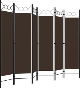 vidaXL Parawan 6-panelowy, brązowy, 240 x 180 cm vidaXL - Parawany - miniaturka - grafika 3