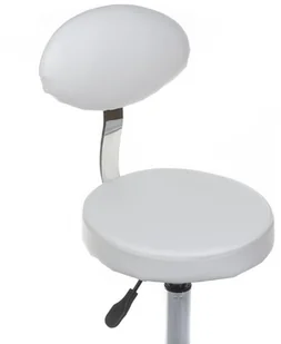 Barbiero Taboret Kosmetyczny z Oparciem BH-7289 Biały BSBH-7289/134 - Krzesła i taborety kosmetyczne - miniaturka - grafika 3