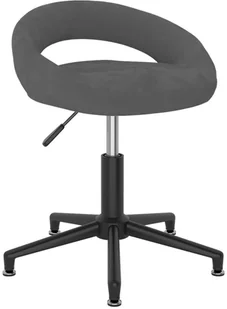 vidaXL Obrotowe krzesło biurowe, ciemnoszare, tapicerowane aksamitem - Taborety i hokery - miniaturka - grafika 9