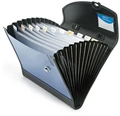 Teczki i skoroszyty - RAPESCO 0681 Designerska teczka z uchwytem, A4+, 13-komorowa, niebieska 0681 - miniaturka - grafika 1