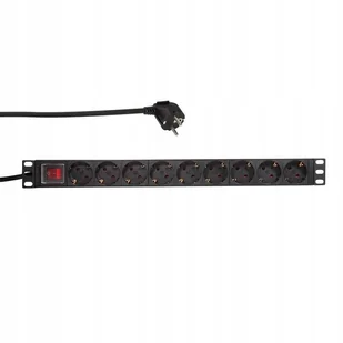 LogiLink Listwa zasilająca do szaf PDU9C02 19\" 16A PDU 9x Schuko 2m czarna - Listwy zasilające - miniaturka - grafika 2