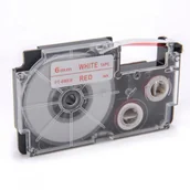 Papier do drukarek - Casio Taśma zamiennik XR-6WER 6mm x 8m czerwony druk / biały podkład - miniaturka - grafika 1