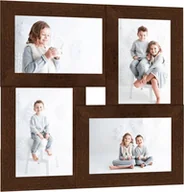 Ramki na zdjęcia - NA Ramka vidaXL Ramka 4 zdjęcia 13x18 cm ciemnobrązowa MDF 332771 - miniaturka - grafika 1