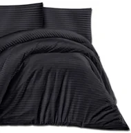 Pościel - Darymex Pościel satyna bawełniana CIZGILI Rozmiar 140x200+1 posz 70x80 Kolor czarny - miniaturka - grafika 1