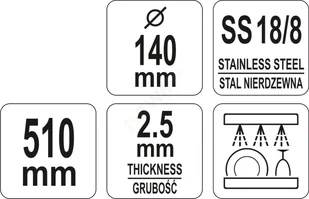 Yato ŁYŻKA CEDZAKOWA 350MM YG-02595 - Wózki na żywność - miniaturka - grafika 3