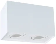 Oprawy, klosze i abażury - Polux Oprawa natynkowa Hadar kwadratowa 2 x 10 W GU10 biała 313133 - miniaturka - grafika 1