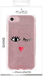 PURO Glitter EYES Shine Cover - Etui iPhone 8 / 7 / 6s / 6 (Rose Gold) Limited edition IPC747CSHINE1RGOLD - Etui i futerały do telefonów - miniaturka - grafika 2